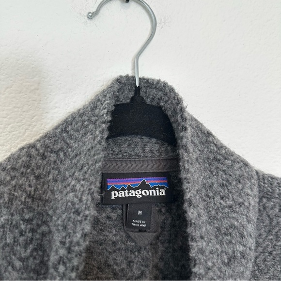 Patagonia Woolyester Fleece Jacket Full Zip Side Pockets Charcoal Gray Size M - Picture 5 of 8